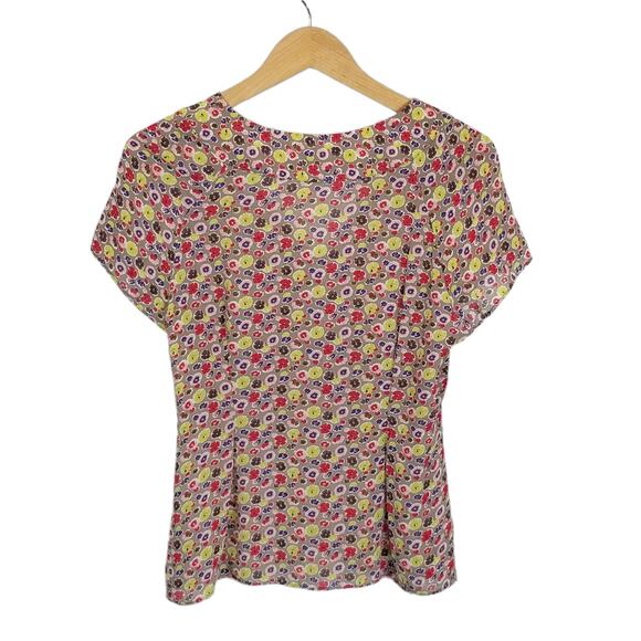 Boden Women's V-Neck Floral Short Sleeve Blouse Size 10 - Picture 2 of 7